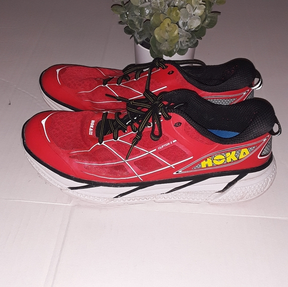Hoka One One Other - Hoka One One Clifton 2 Red Running Shoes Sz 12.5